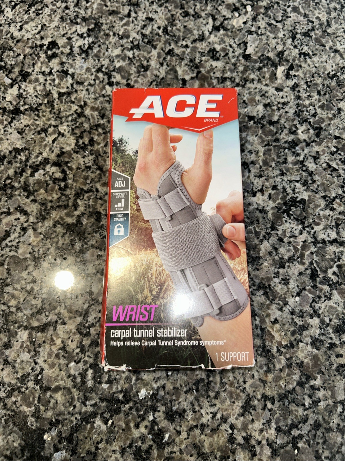 Ace Deluxe Wrist Brace Adjustable Left Hand Firm Carpal Tunnel Stabilizer