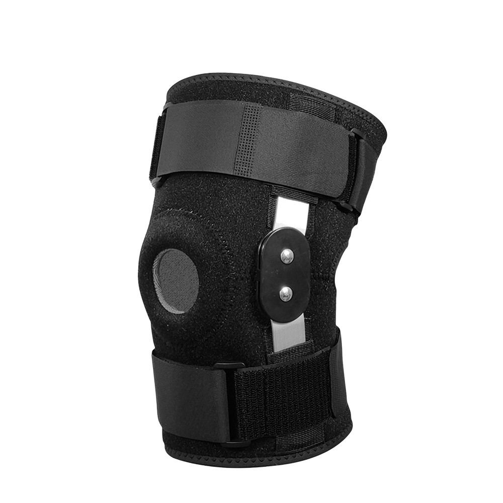 Detachable Aluminum Compression Support Knee Pads Shock Absorption Sports: Black