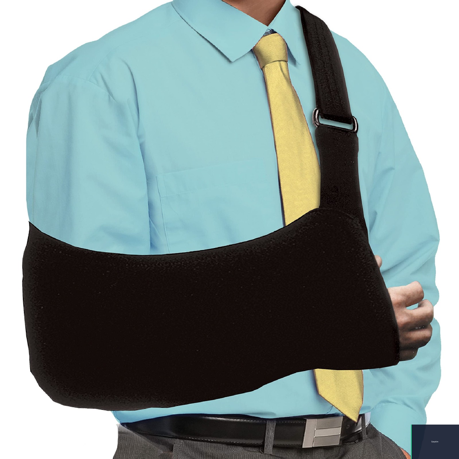 Arm Sling Adjustable Hook and Loop Lightweight Black Goliath Right or Left