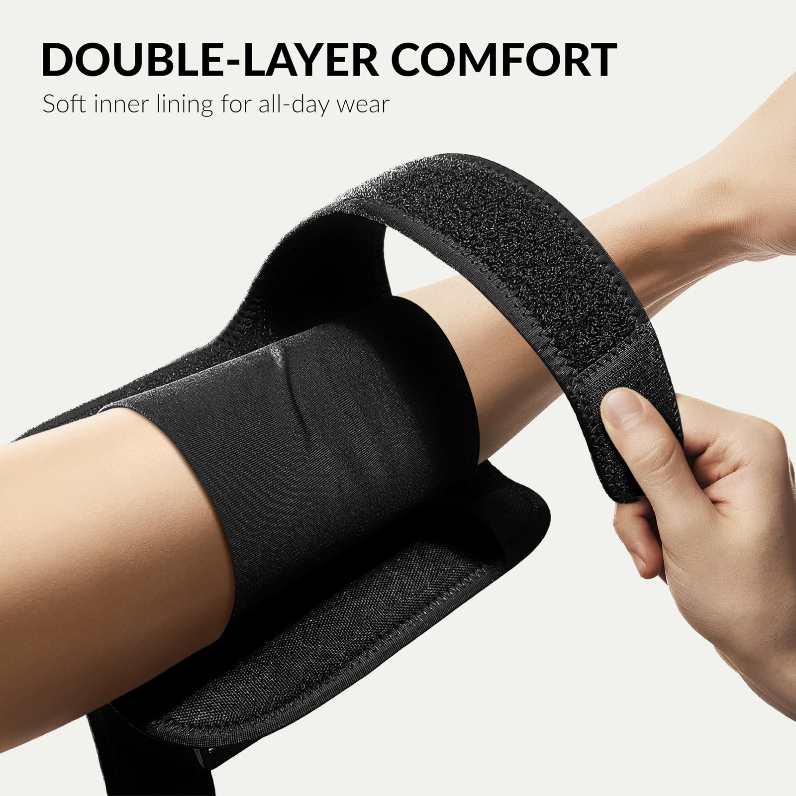 BraceUP Elbow Brace with Metal Splints – Adjustable Support One Size, Black