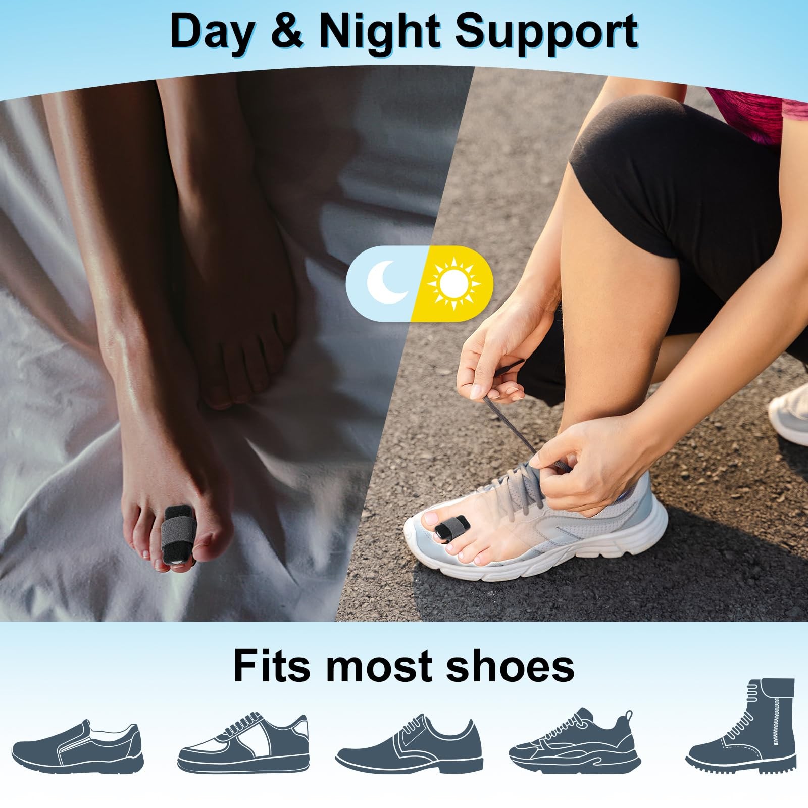4pcs Hammer Toe Straightener with Aluminum Plate, Adjustable Hammer Toe Corre…