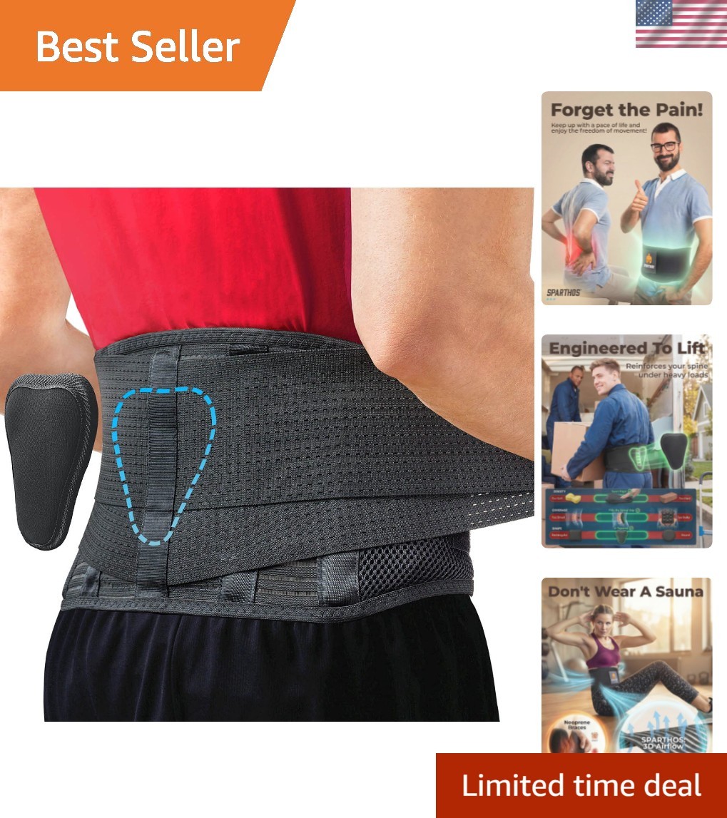 Breathable Back Brace for Immediate Pain Relief – Adjustable Lumbar Support