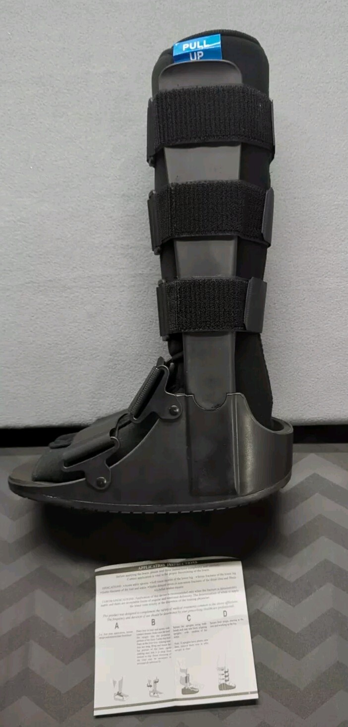Fixed Ankle Walker Boot, Black, Medium By KNAB Medical New