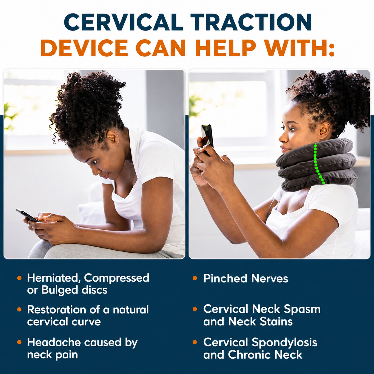 Inflatable Neck Traction Device Cervical Stretcher Pain Relief Support