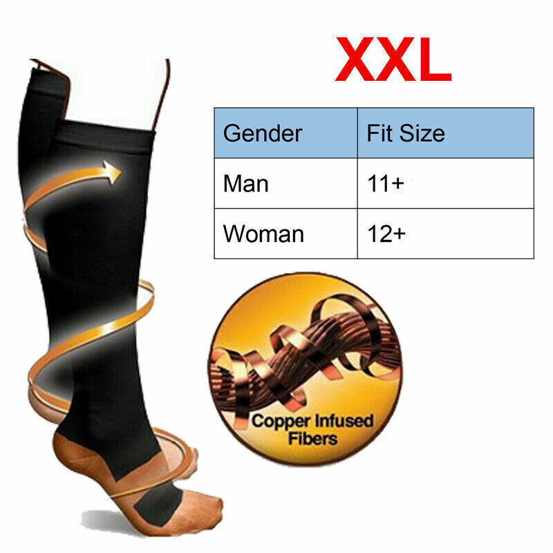3 Pack Bamboo Compression Socks (20-30 mmHg) Moisture Wicking Support Stocking