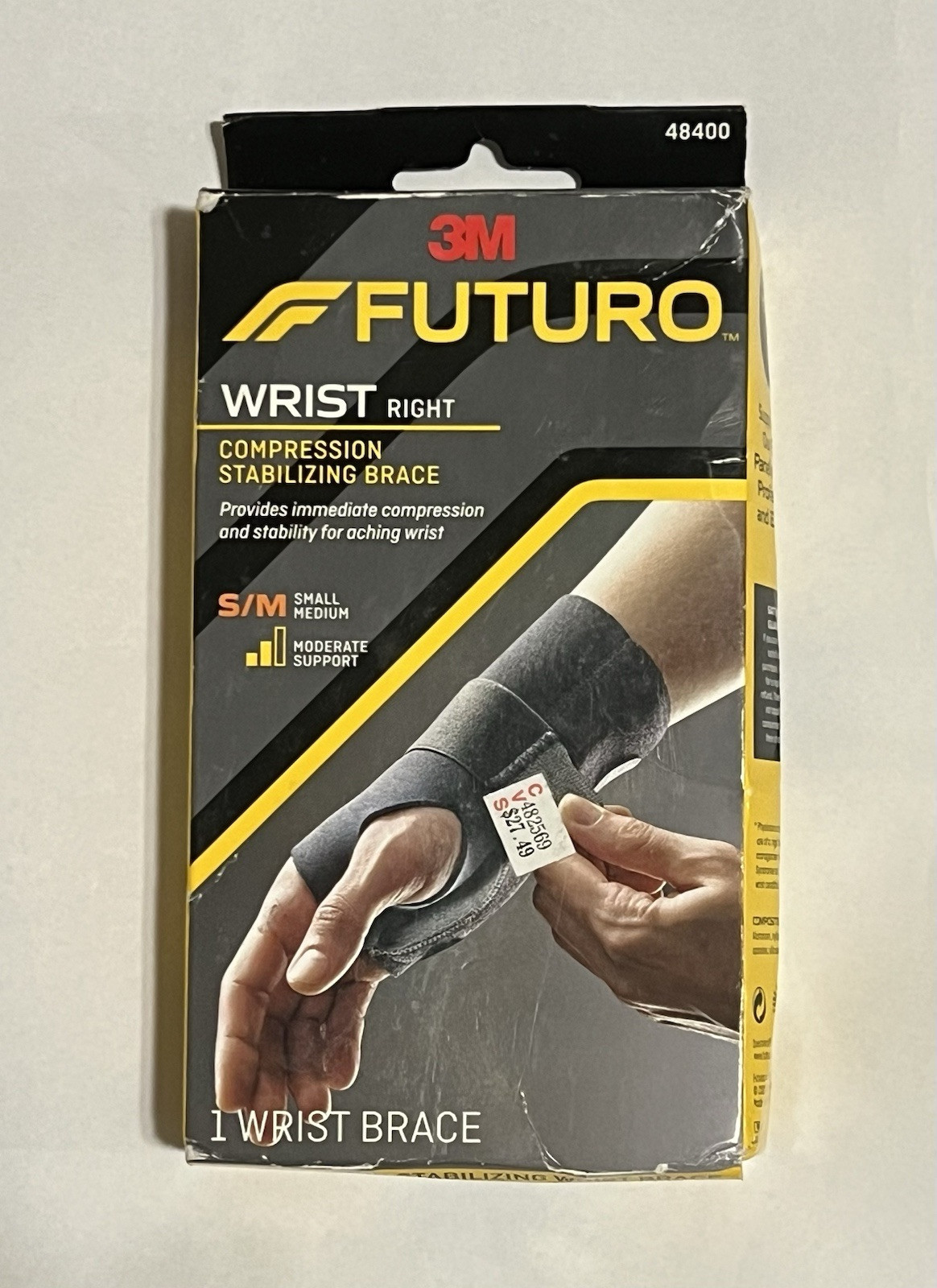 Compression Stabilizing Wrist Brace Left Moderate Support Small/Medium, New