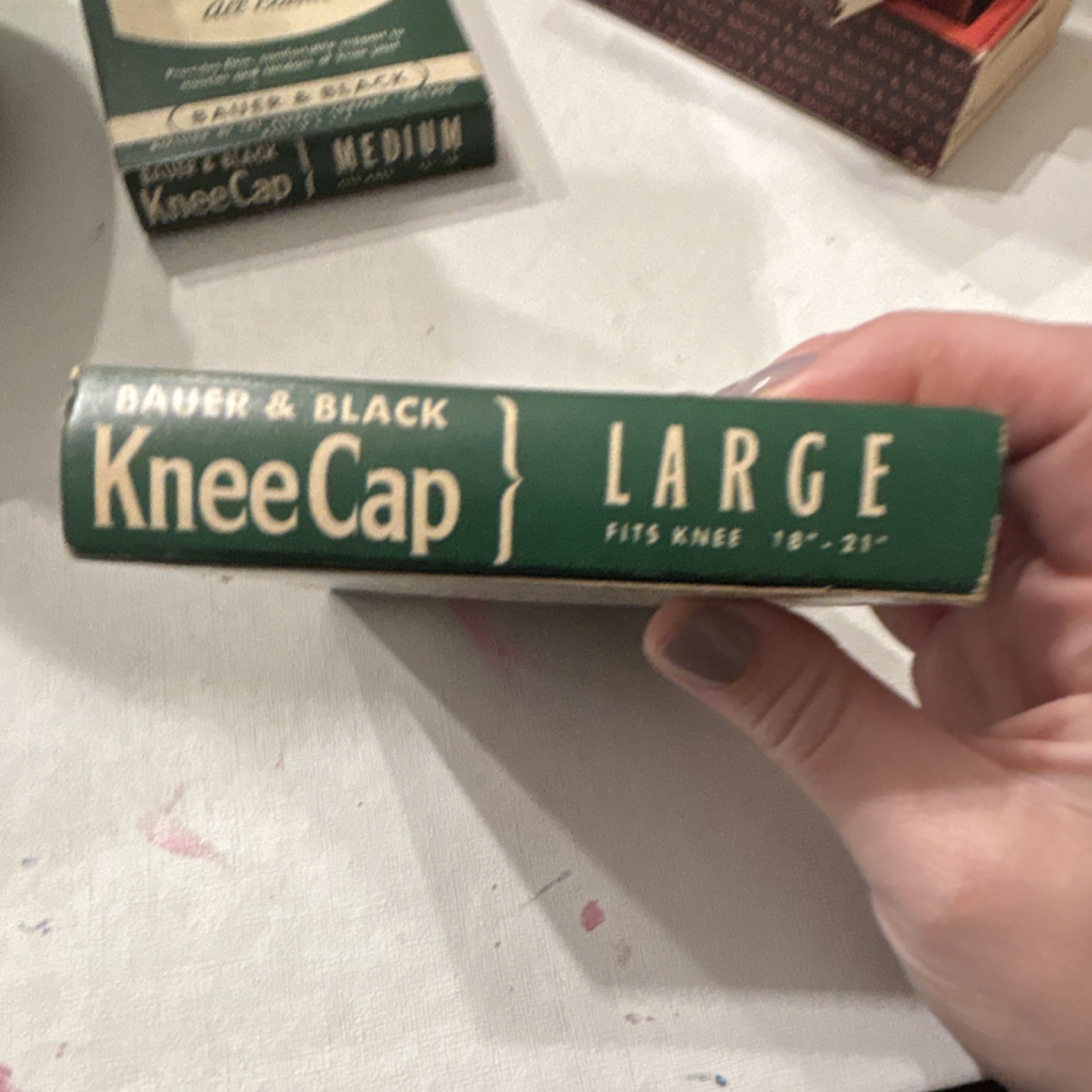 Vintage Bauer & Black KneeCap Seamless Elastic Knee Support Brace Box Medium