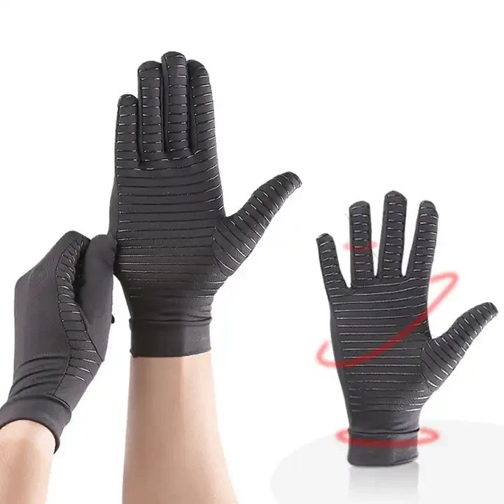 Copper Compression Gloves Anti Arthritis Fullfinger Hand Support Pain Relief UK