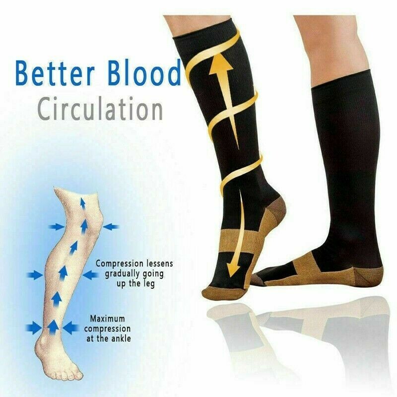 Best Graduated Compression Socks (1-3 Pairs) Black S-XXL 15-20mmHg Men’s Women’s