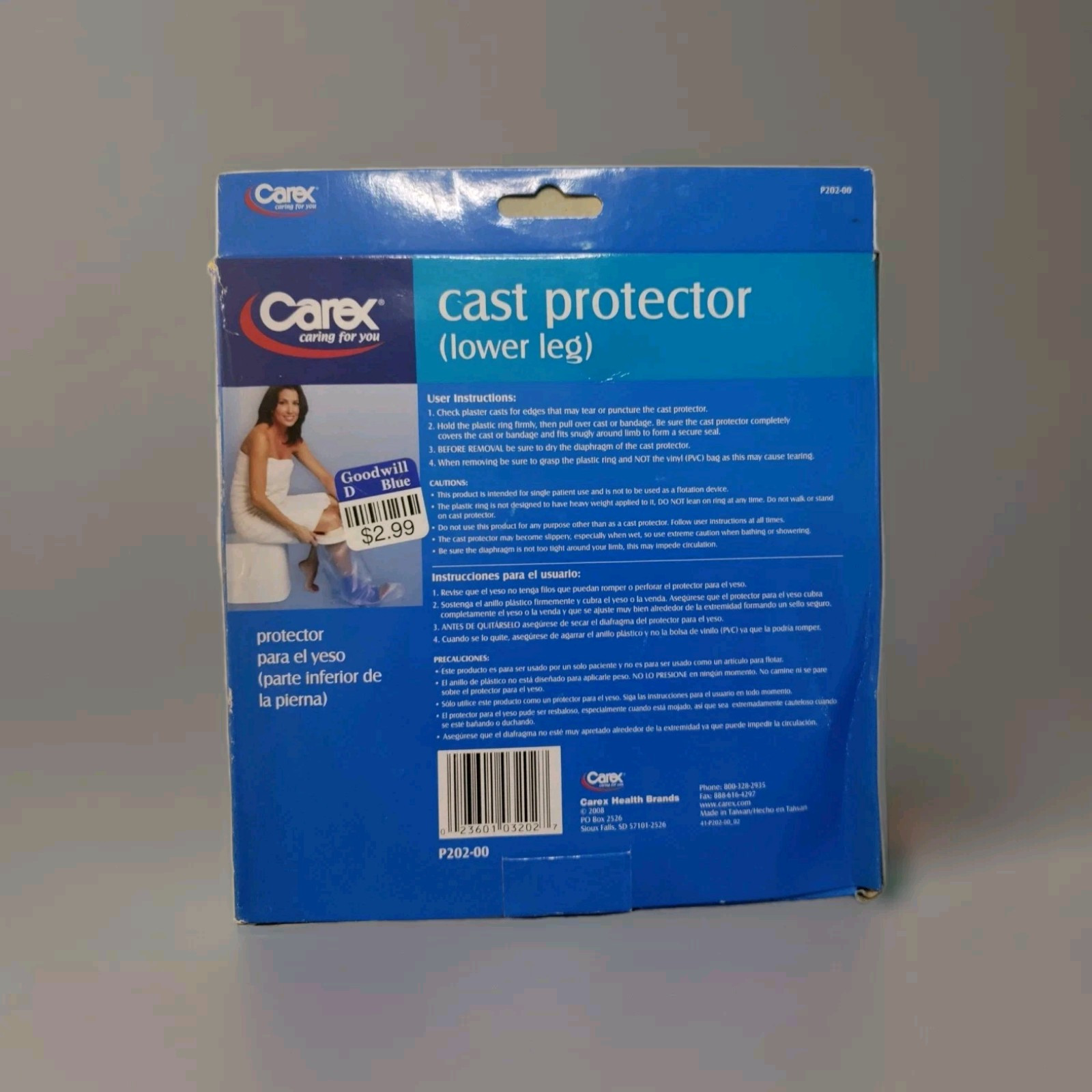Carex Leg Cast Protector- Lower Leg Free Shipping P202 Open Box