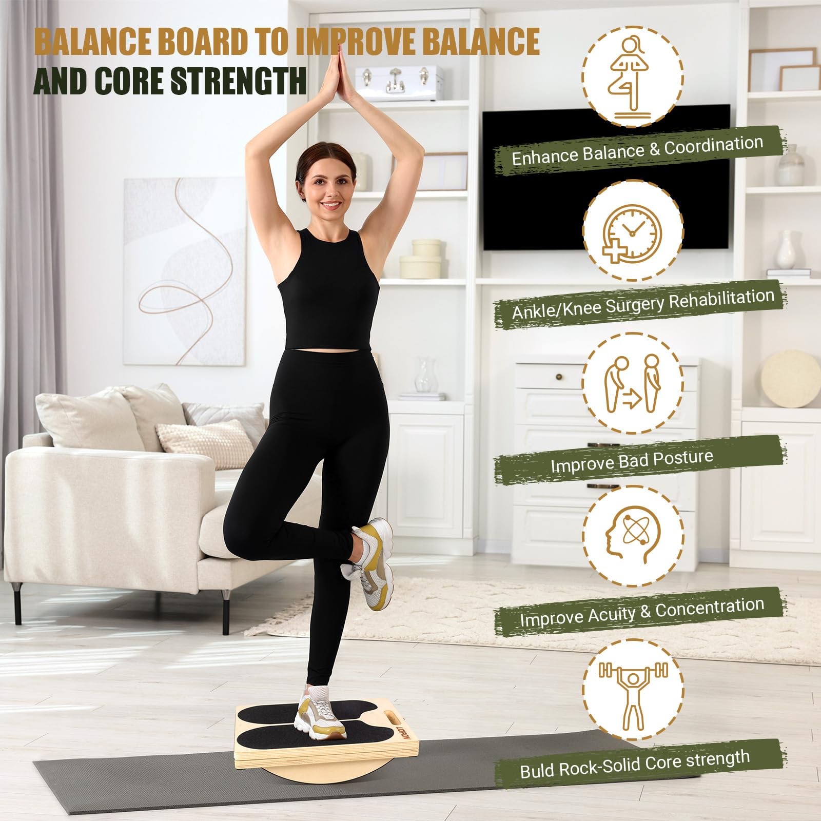 Slant Board for Calf Stretching, 2-in-1 & Balance