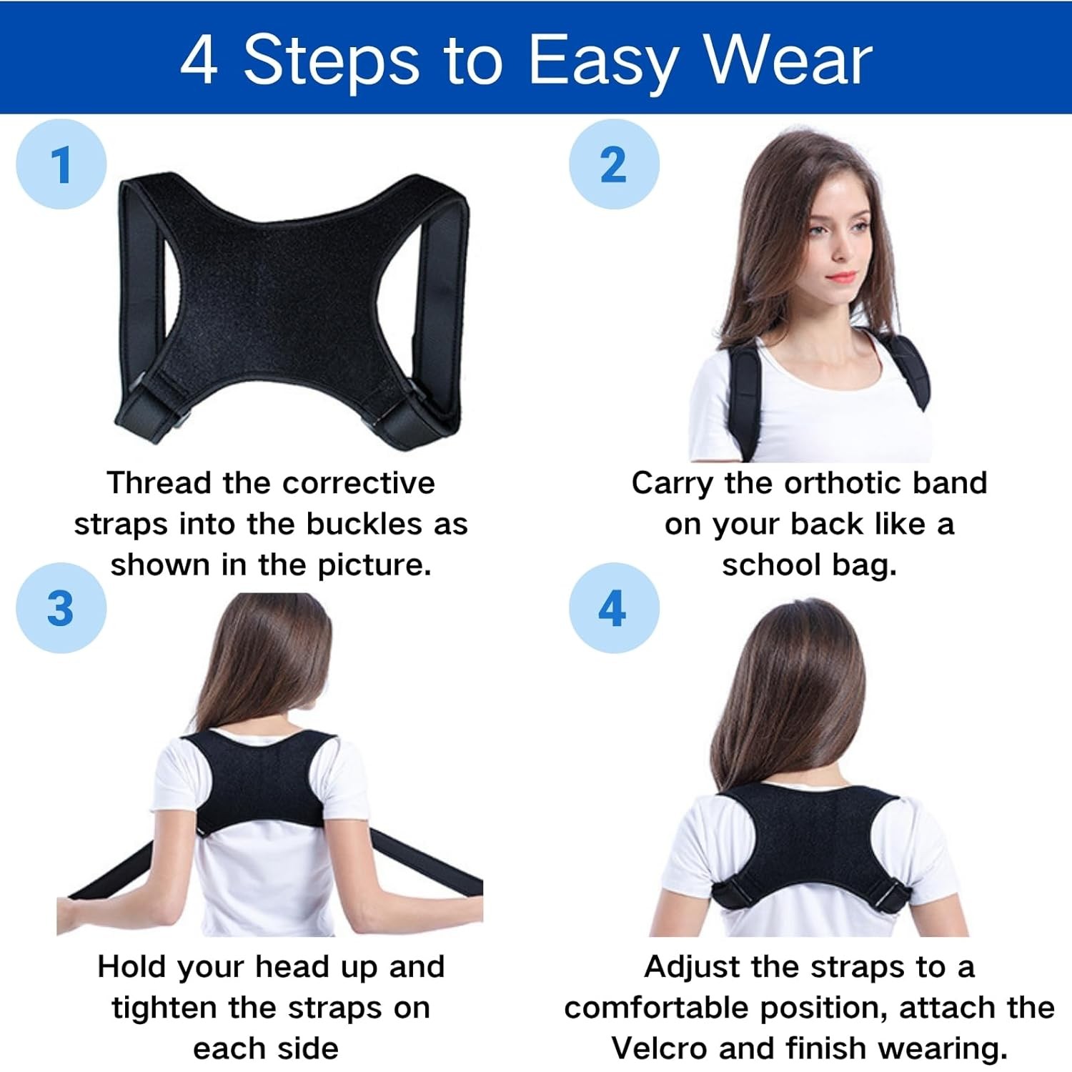 Back Posture Corrector Shoulder Straight Support Brace Belt Therapy Women Lot