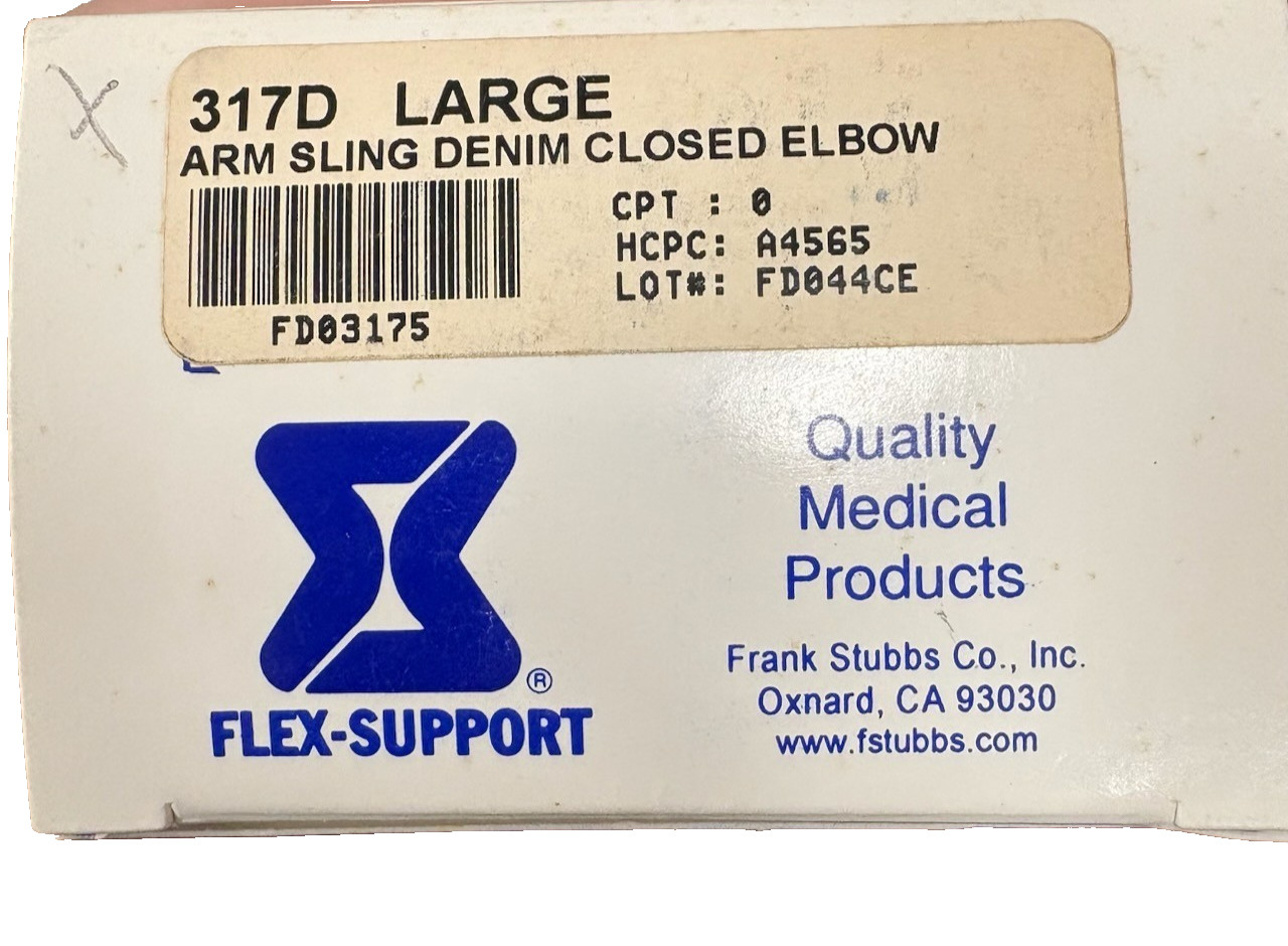 Flex-Support Closed Elbow Arm Sling, Denim, Large