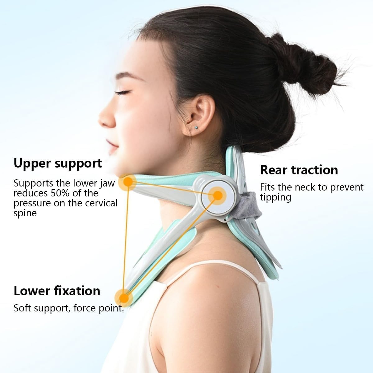 Neck Brace for Pain and Support, 360° Adjustable Cervical Light Green