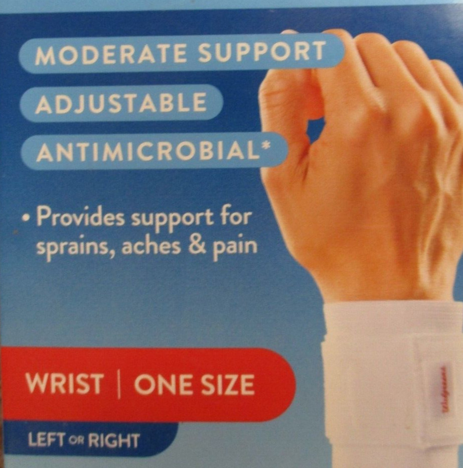 Walgreens Wrist Brace Moderate Support Adjustable One Size Left or Right
