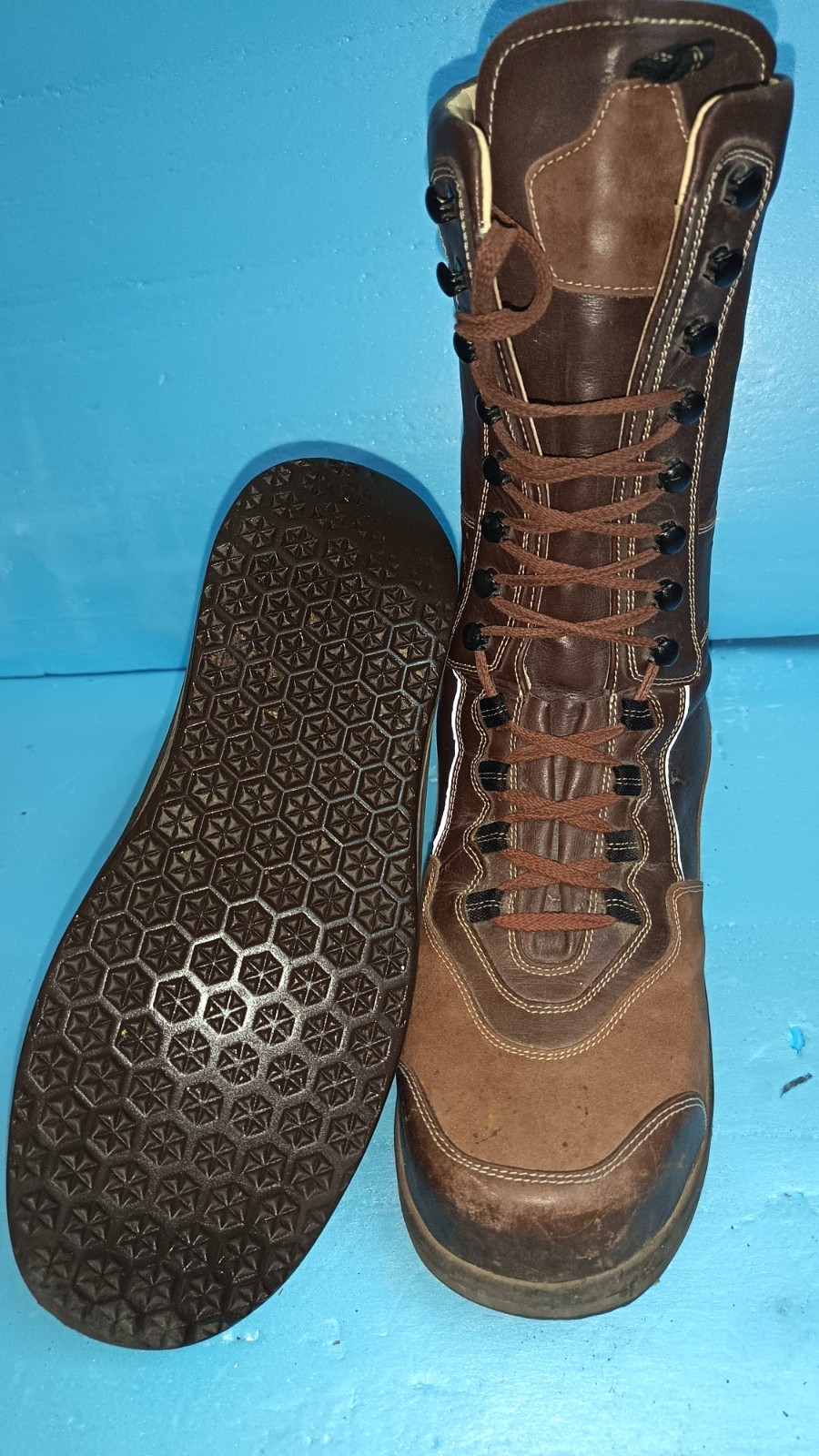 Herzer German Custom Medical Boot Brown Leather Rear Zipper Amputee Support R