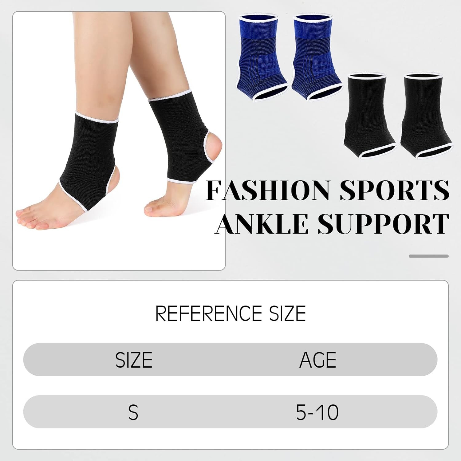 4 Pieces/ 2 Pair Kids Ankle Support Brace Elastic Kids Compression Socks Knit…
