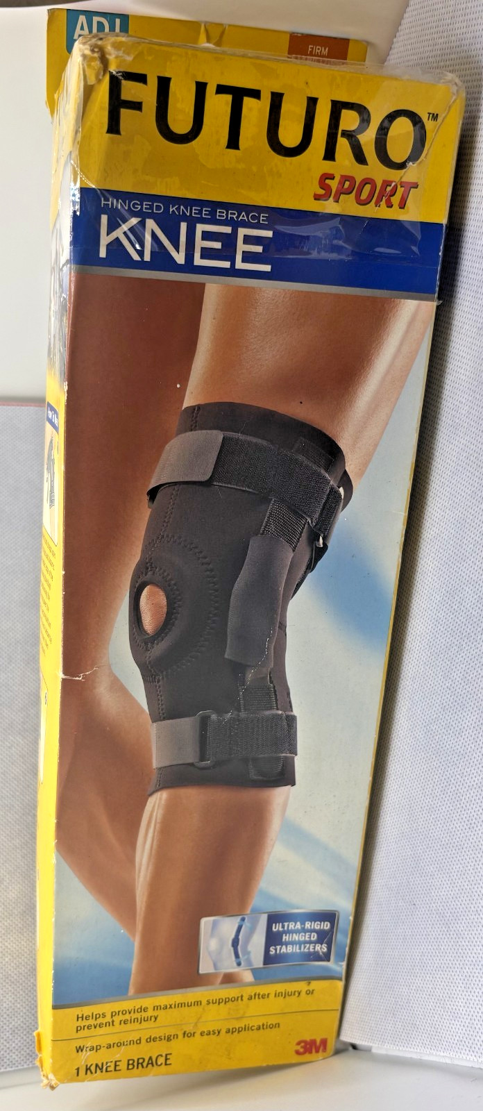 3M Futuro Sport Adjustable Firm Support Hinged Knee Brace # 48579 Open box