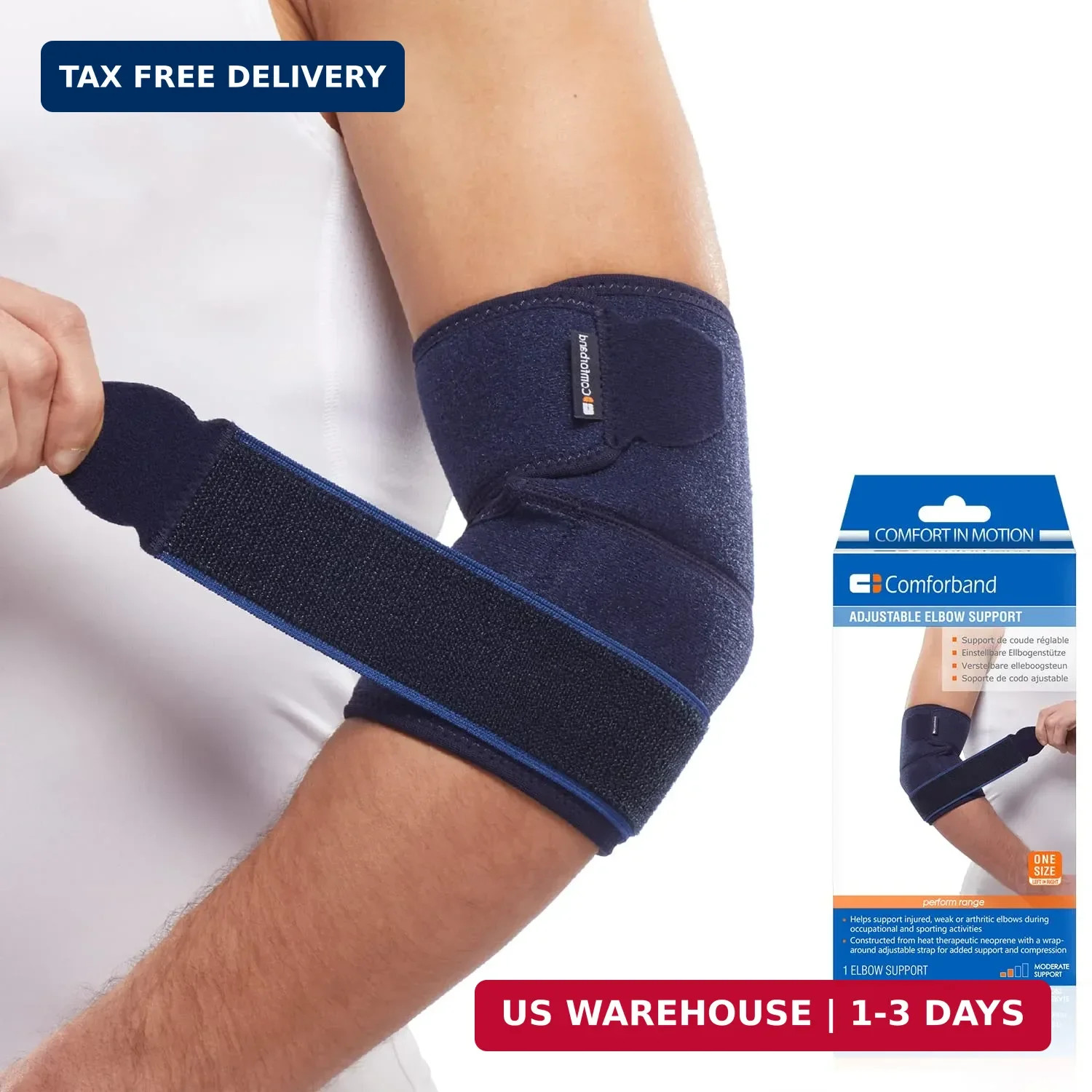 ​Comforband Adjustable Elbow Brace – Targeted Support for Tennis Elbow, Golfer’s
