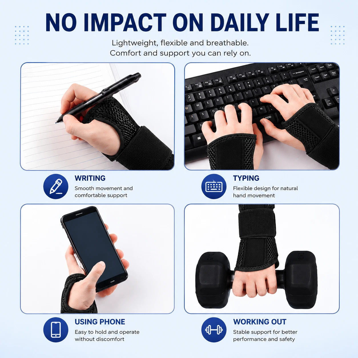 Carpal Tunnel Wrist Brace & Compression Glove Hand Splint Arthritis Pain Relief