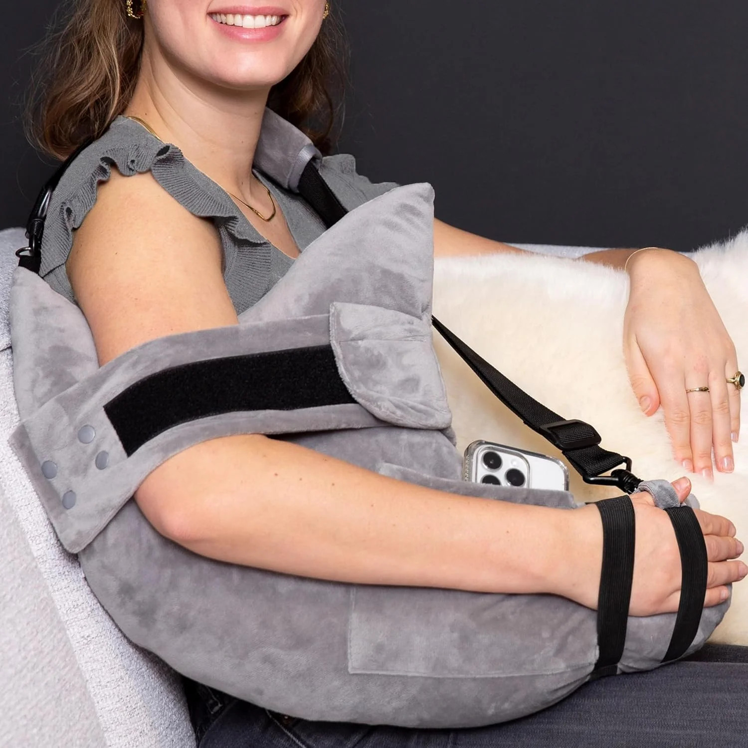 MOYOAMA Post Shoulder Surgery Pillow for Sleeping – Left/Right Arm Support with