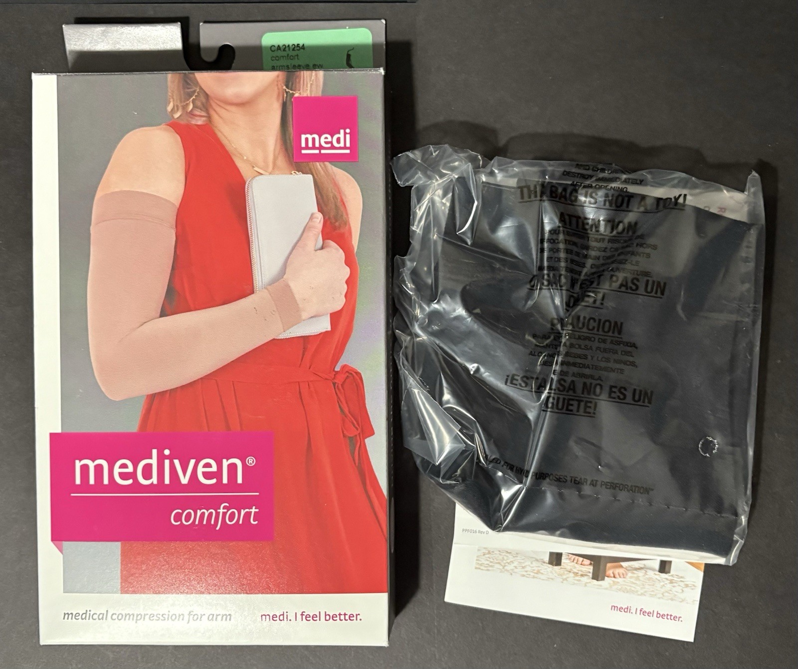Medi Mediven Comfort Compression Arm Sleeve EW Black 20-30 mmHg Size IV CA21254