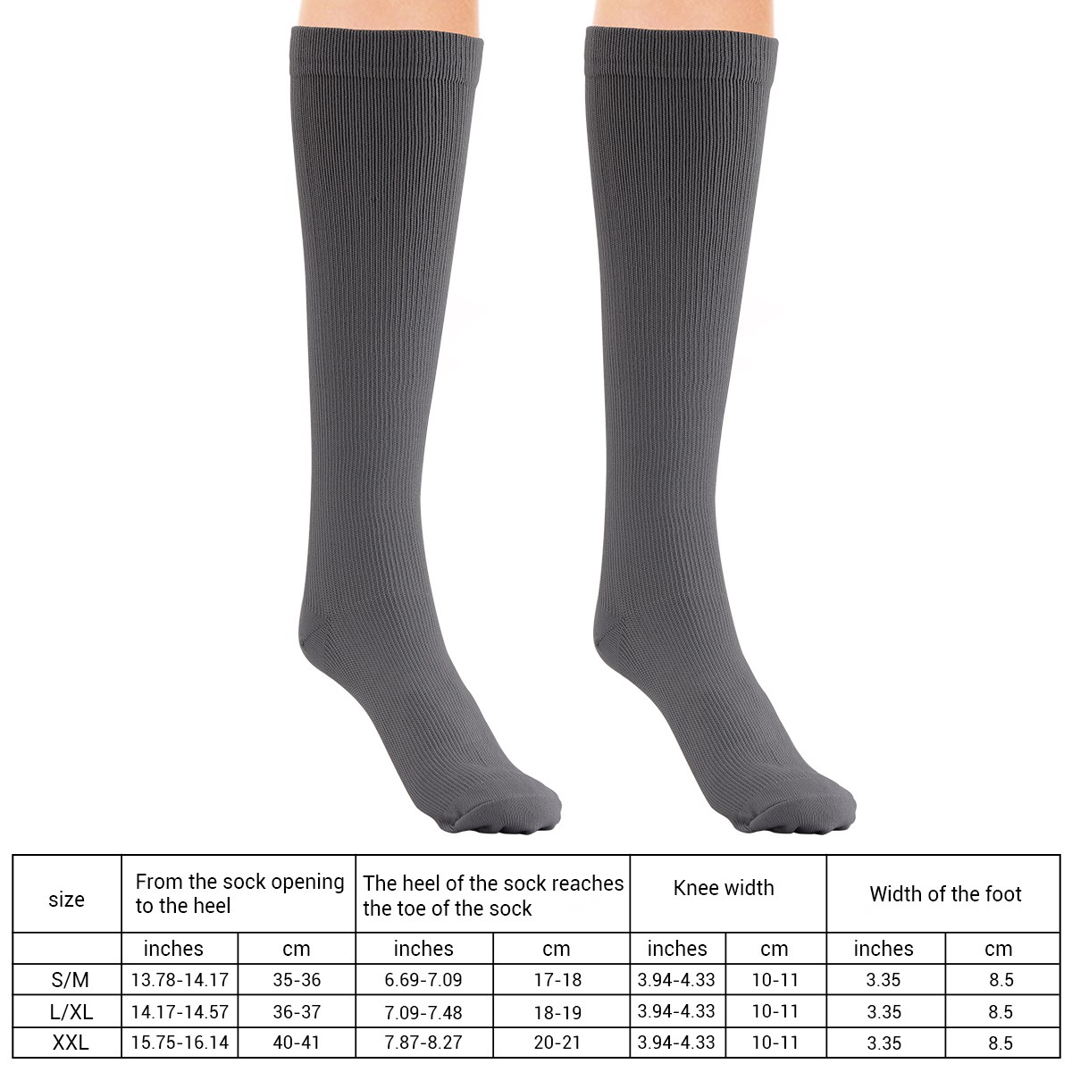 5 Pairs Compression Socks for Women & Men 20-30mmHg Graduated Support S-XXL