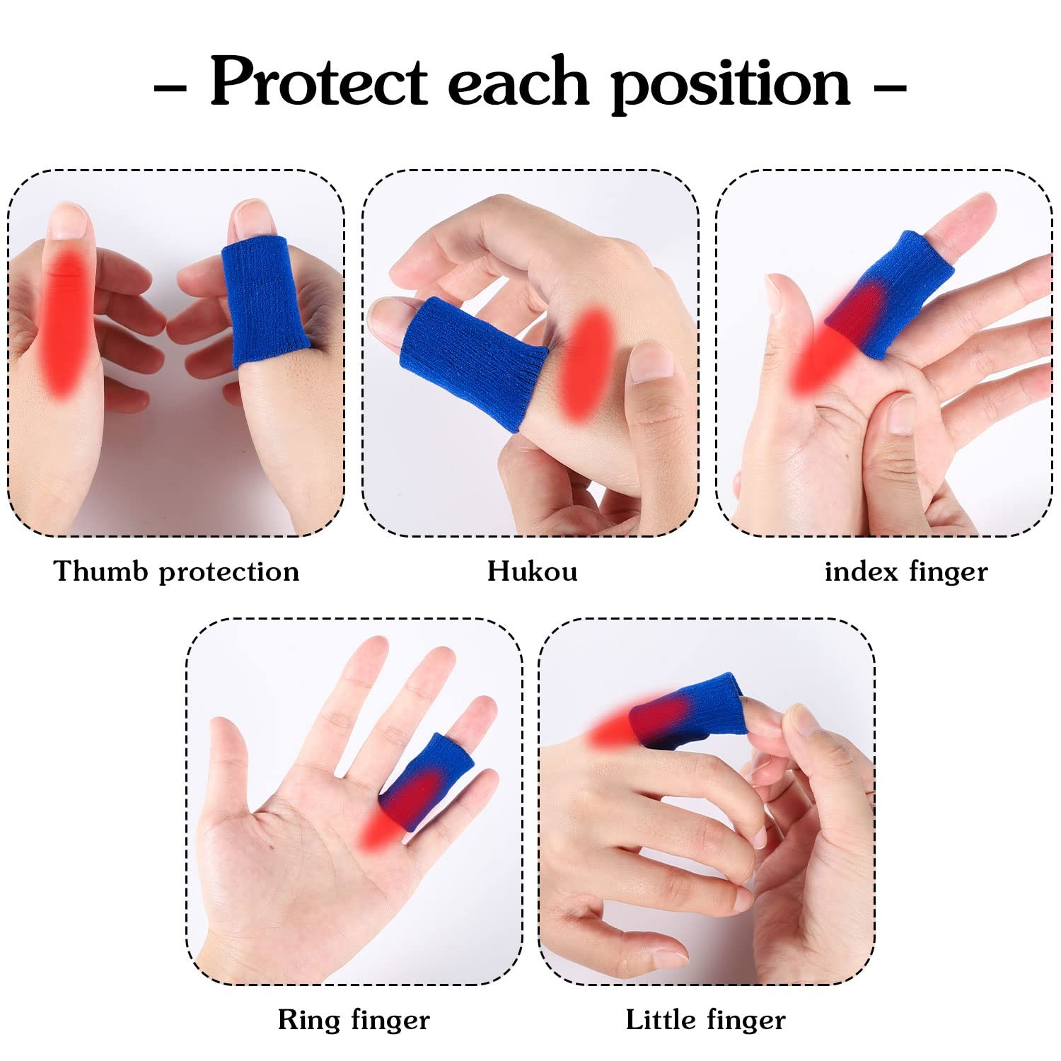 20 Pcs Elastic Thumb Finger Sleeves Protectors for Relieving Pain Arthritis