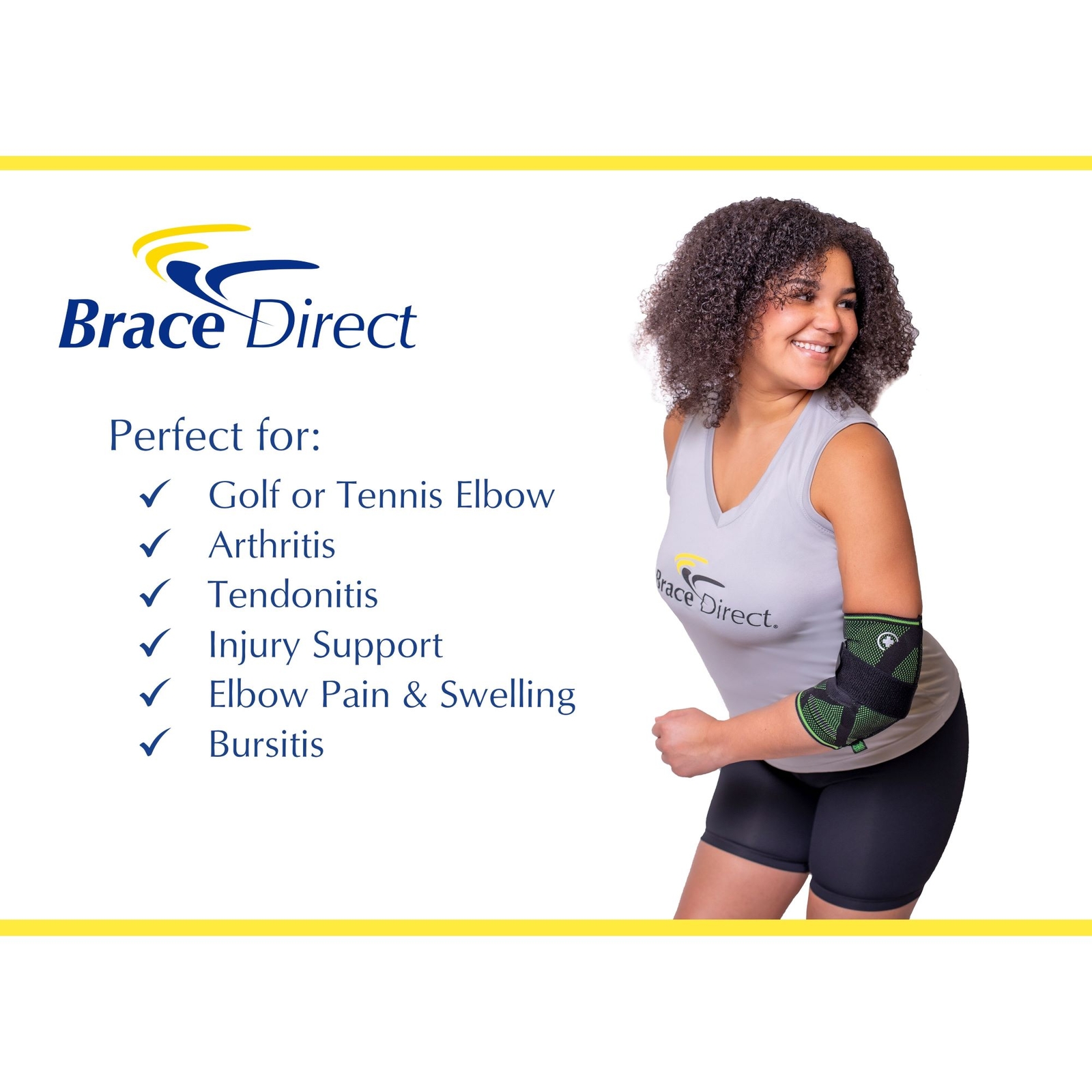 Plus Size Knit Elbow Compression Brace Support- Elbow Pain, Golf & Tennis Elbow