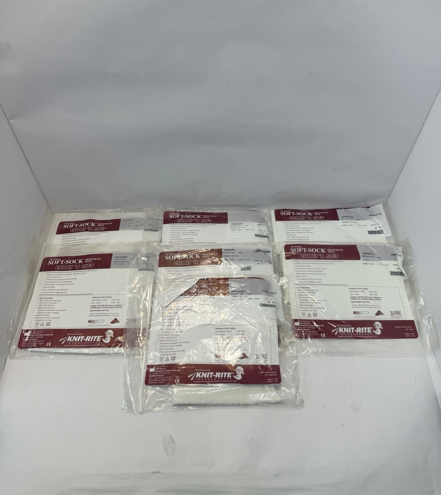 KNITE-RITE PROXIMAL SOFT SOCK PROSTHETIC 5-PLY USA MADE LOT OF 7 “”BRAND NEW””