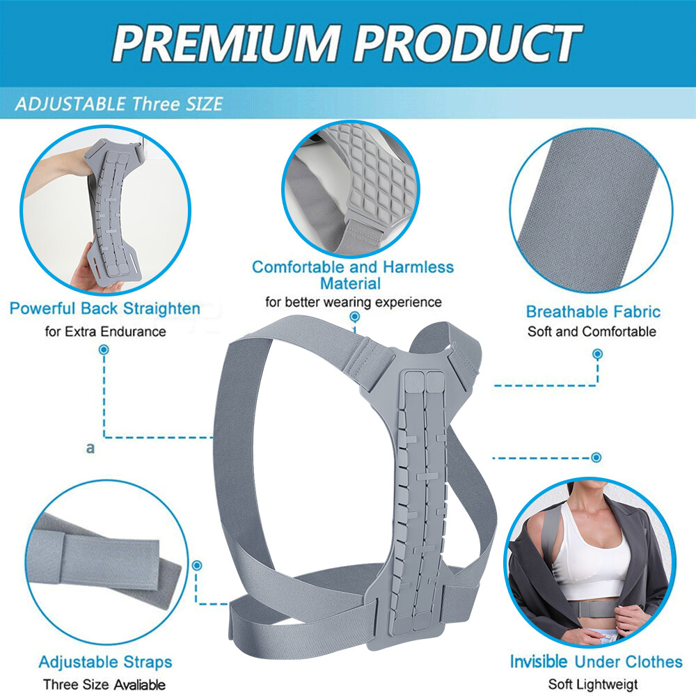 Adjustable Posture Corrector Back Support Shoulder Brace Belt Men Women Clavicle