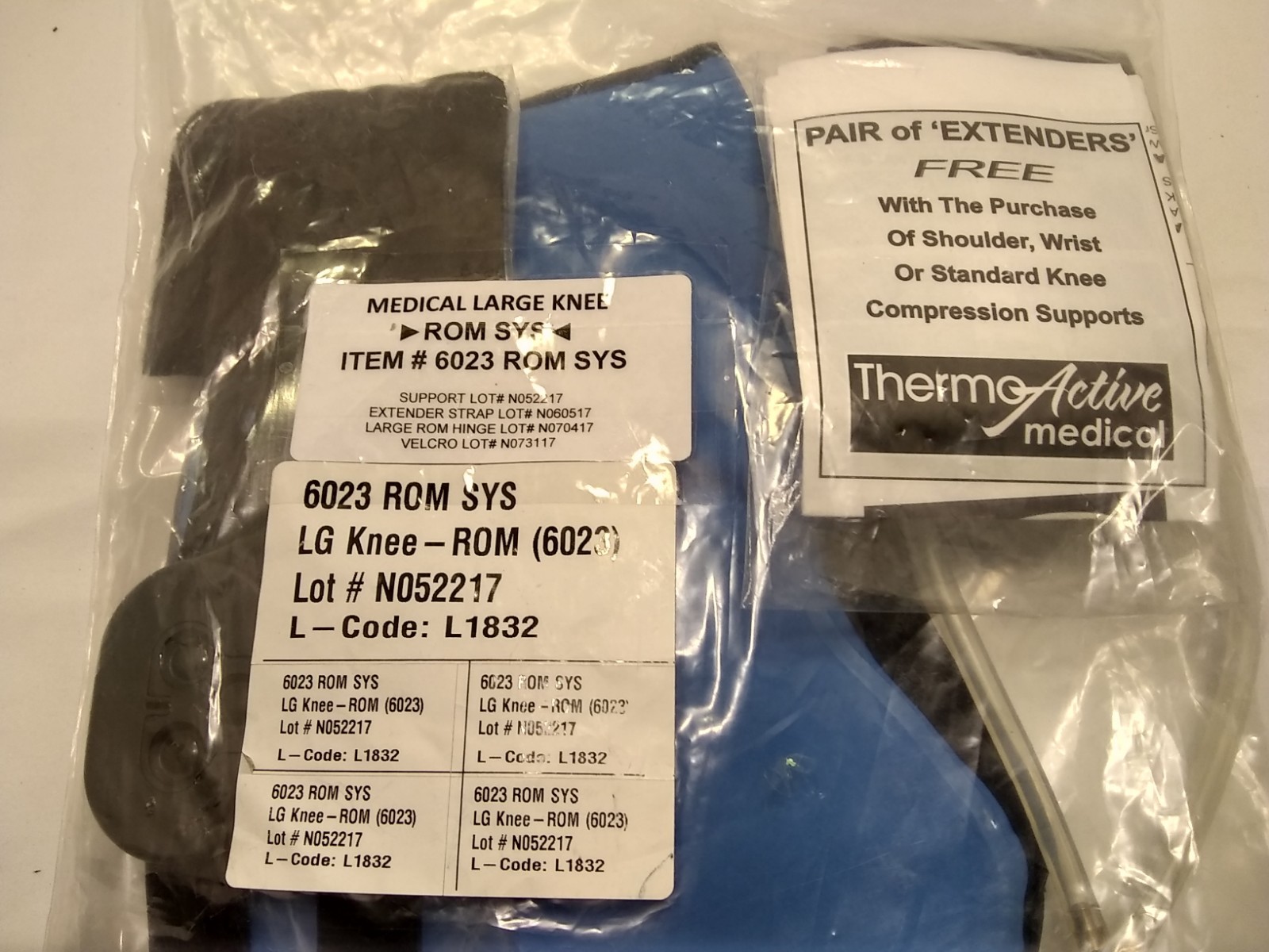 LEG BRACE Thermo Active 6023 Lg Knee Support with Range of Motion