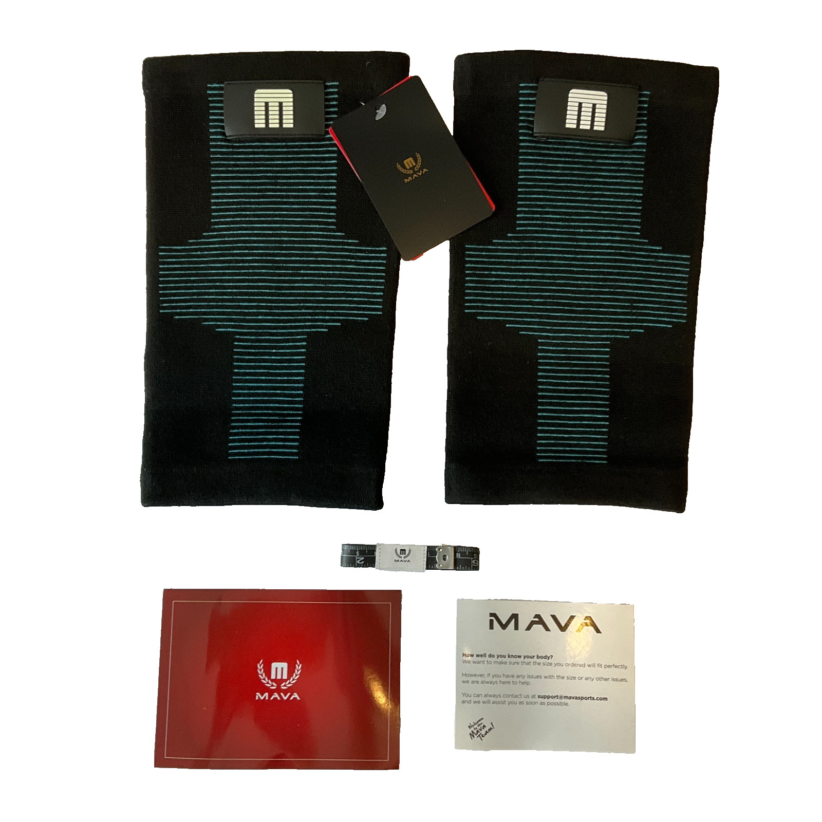 Zencom Mava Knee Sleeve Support Braces Adult One Size M Black Stretch 1 Pair