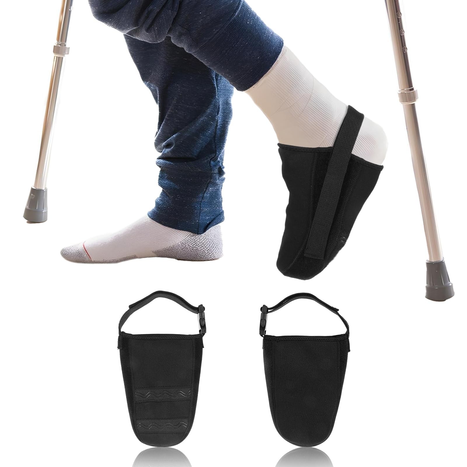 Protective Foot Cast Socks, Adjustable Foam Cast Cover for Sports with Buckle