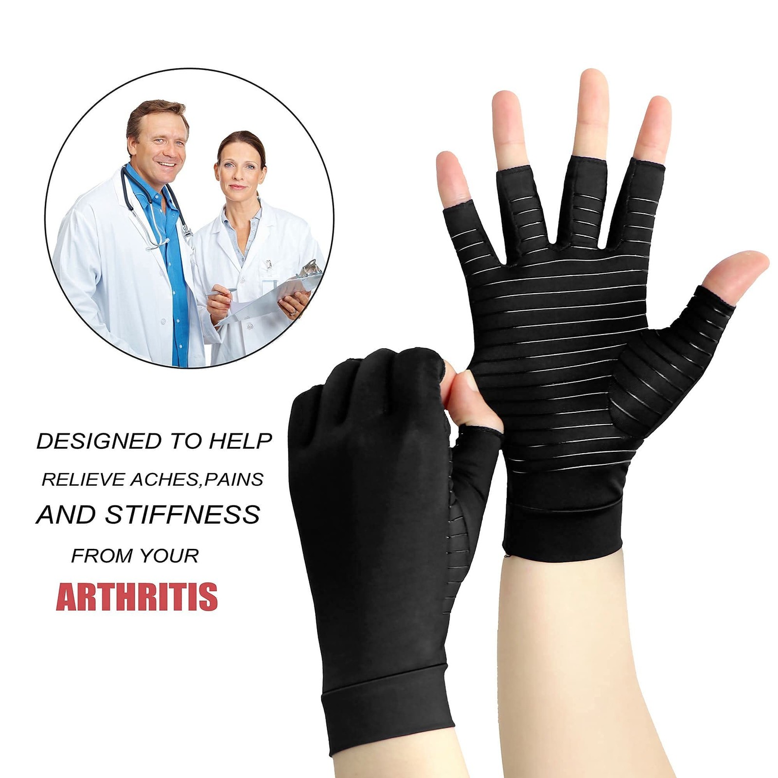 Copper Compression Gloves for Arthritis Pain Relief, Arthritis Gloves for Wom…