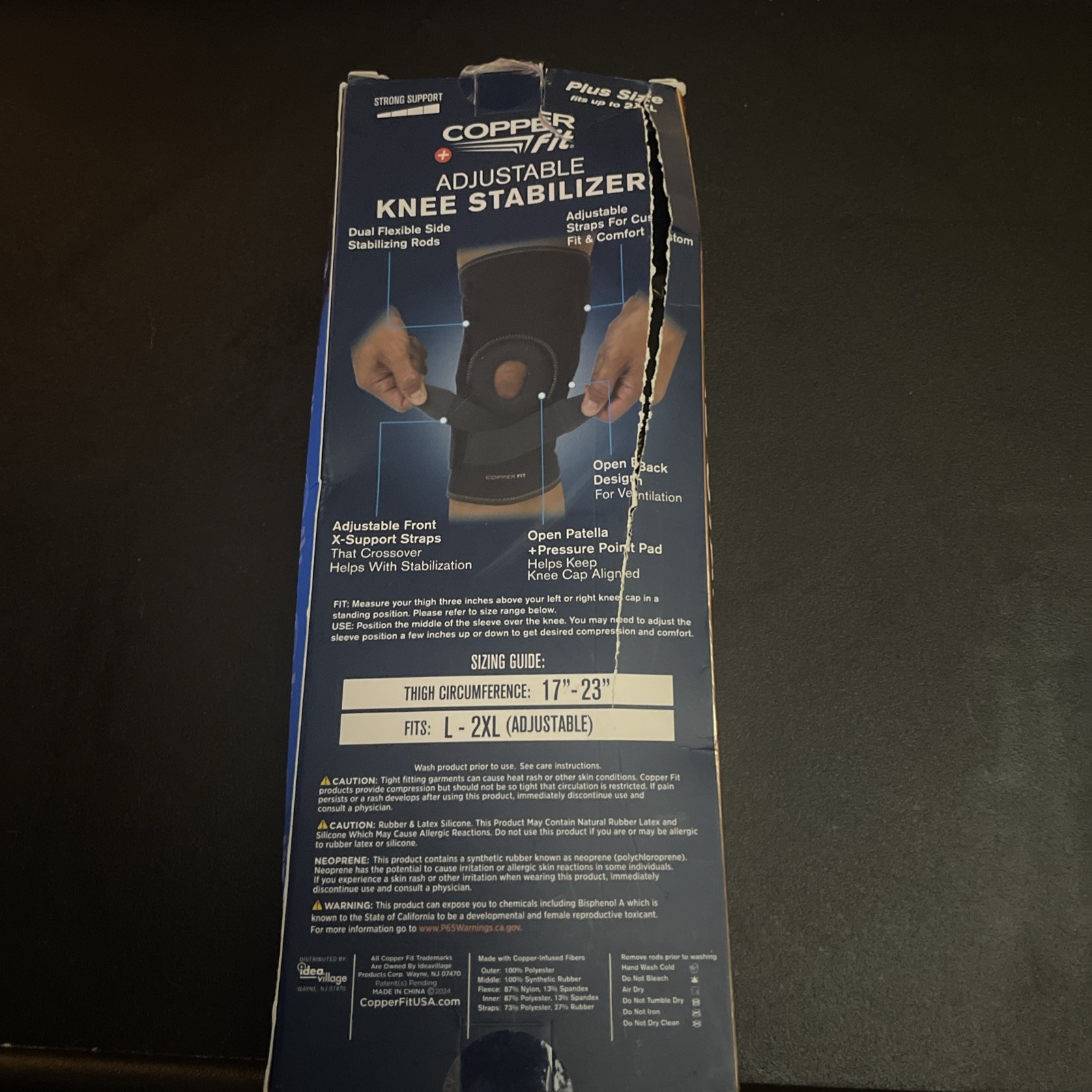 Copper Fit Compression Knee Stabilizer Size L/2XL