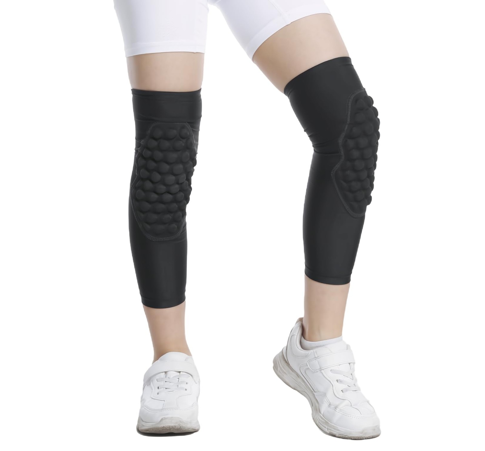 Volleyball Leg Sleeve With Knee Padding Youth Boys Girls Compression Black