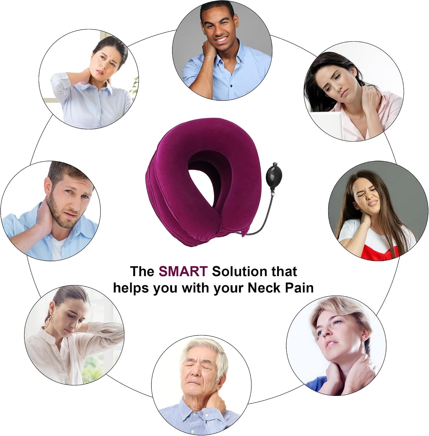 Easy-to-Use Inflatable Neck Stretcher for Effective Spine Alignment & Relaxation