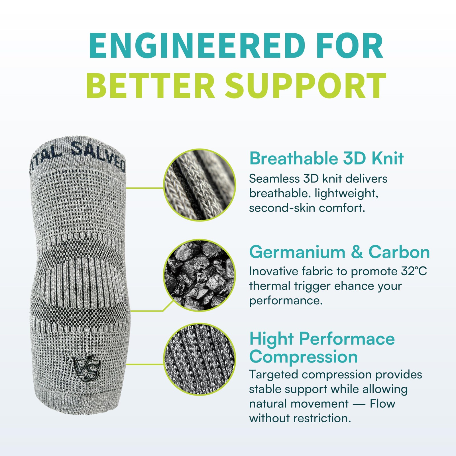 Vs Vital Salveo Vital Salveo Elbow Brace Compression Sleeve For Tendonitis And