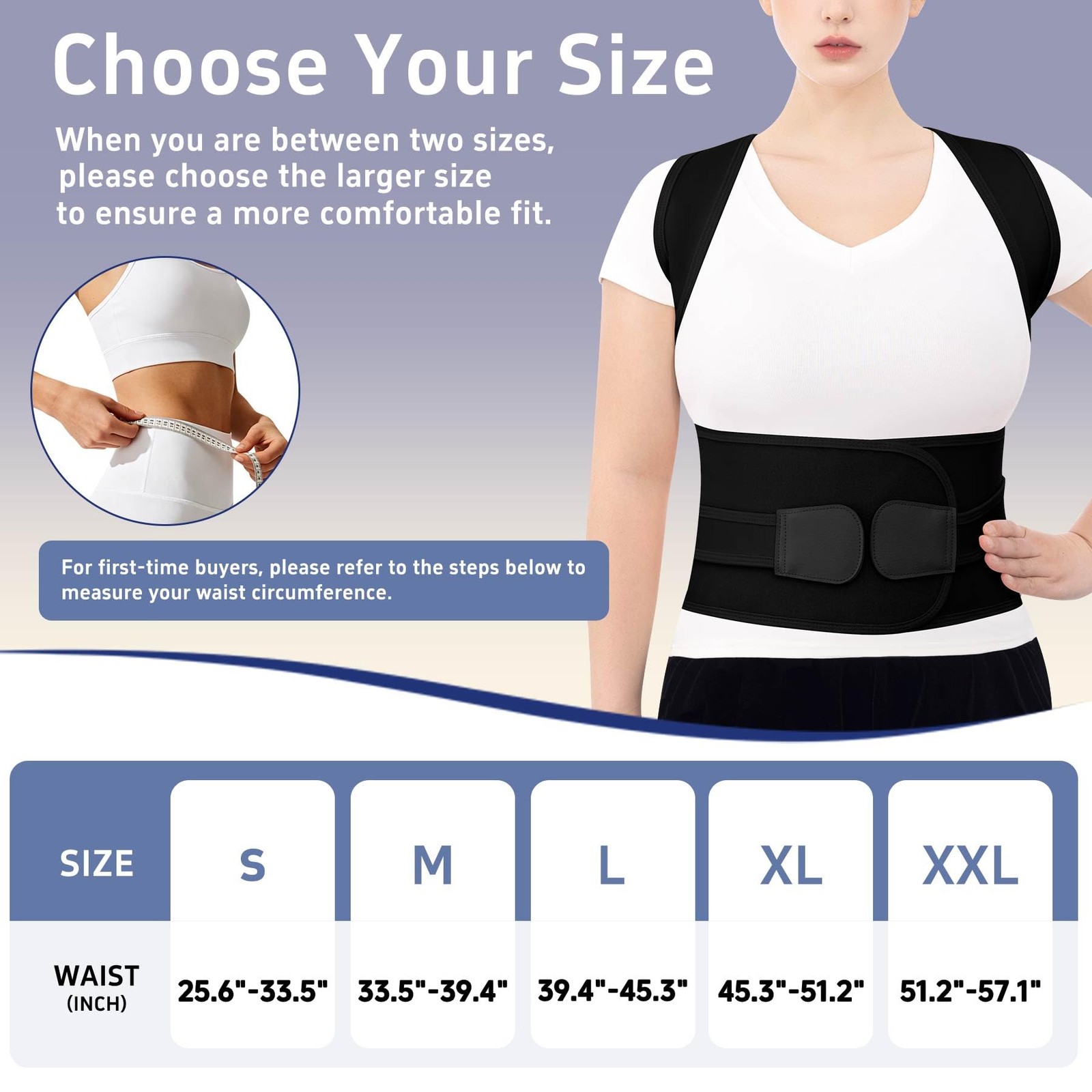 Posture Corrector for Women and Men, Full Back Brace Small, Black