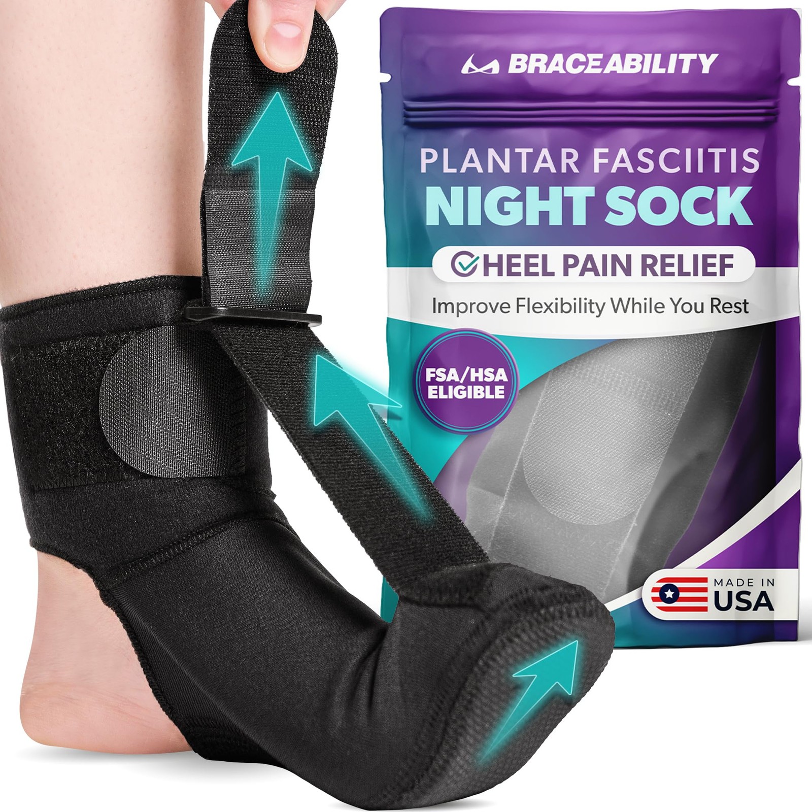 BraceAbility Plantar Fasciitis Medium (Men’s 8-11.5 / Women’s 9-12.5), Black