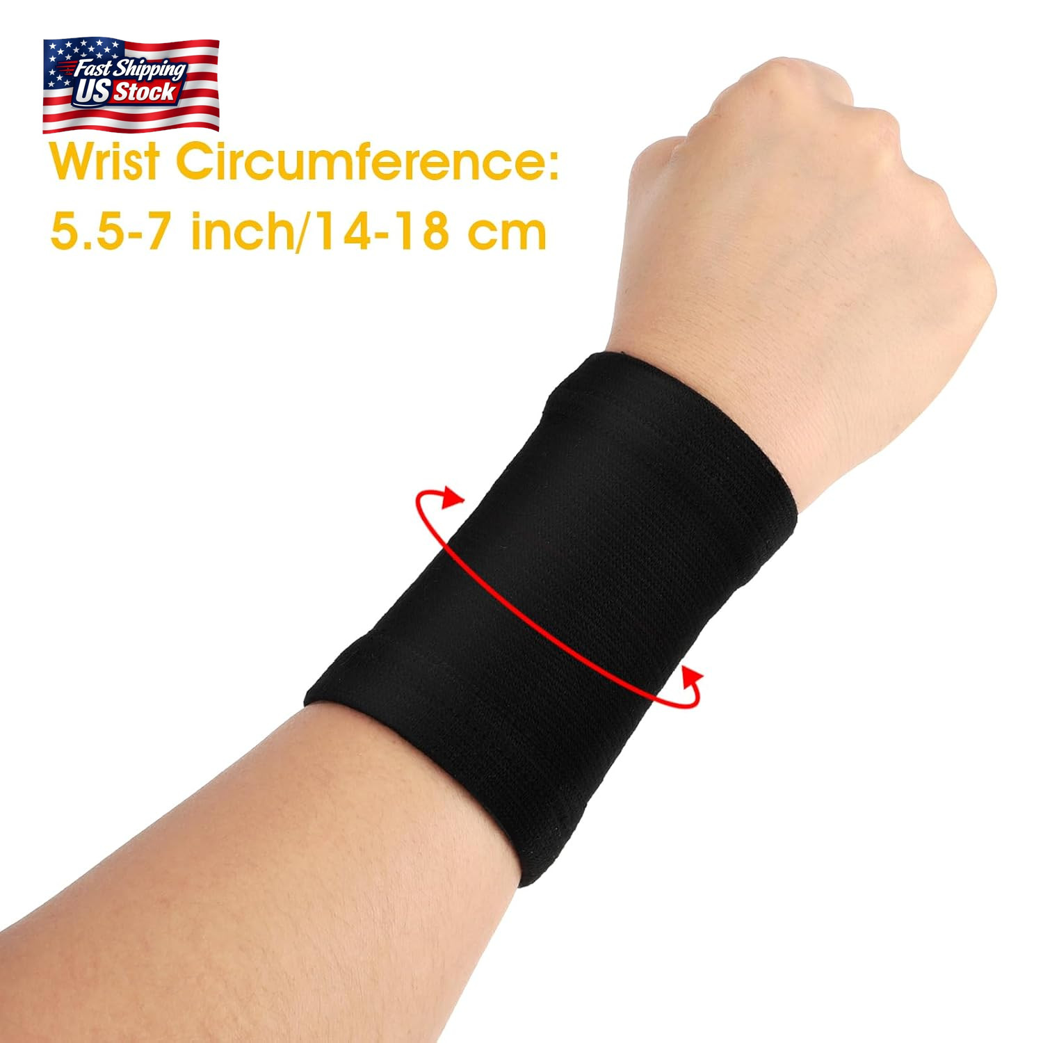 WLLHYF 2 Pairs Wrist Compression Sleeve, Carpal Tunnel Wrist Brace Comfortable E