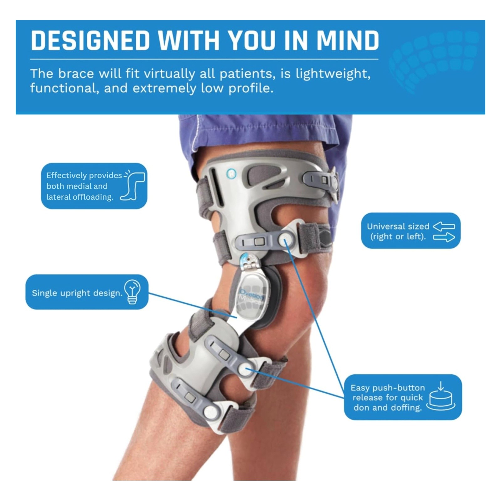 Ovation Medical Game Changer Right Knee Brace for Arthritis Pain