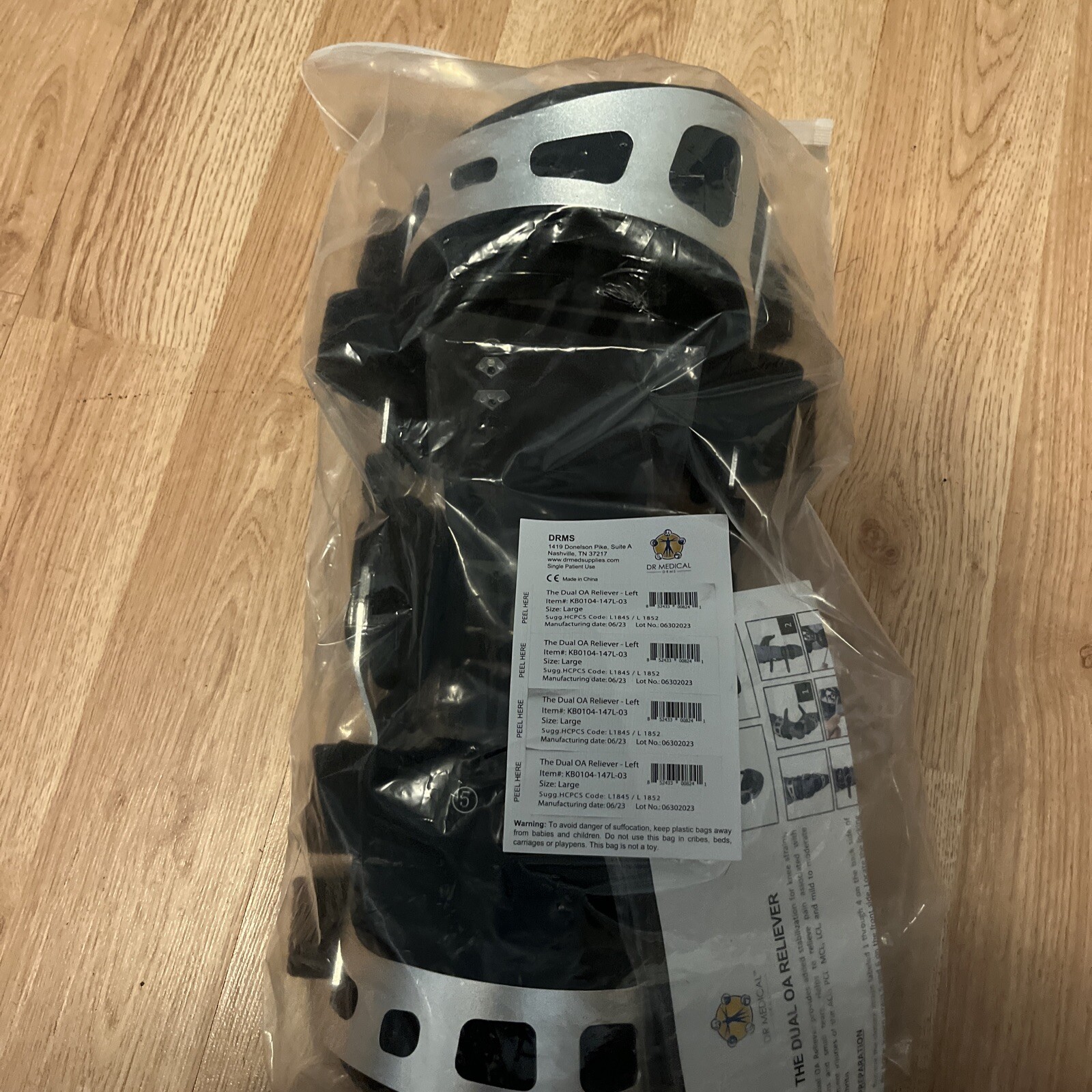 NEW Dr. Medical Dual OA Reliever Hinged Knee Brace Left. Large KB0104-147L-03