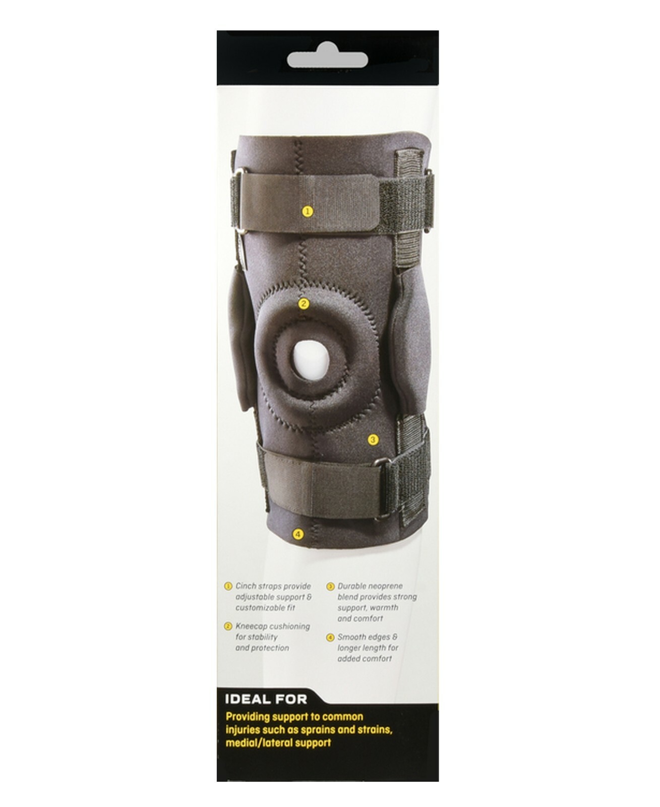 Futuro Hinged Knee Support Brace – Side Hinges Prevent Lateral Motion – One Size