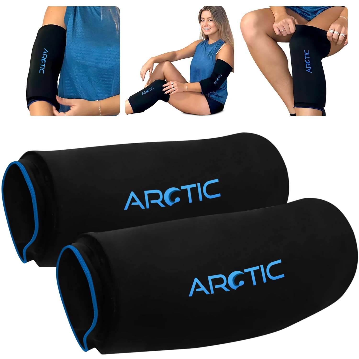 2 Pack | Premium Elbow Ice Pack Wrap & Knee Ice Pack Wrap – Ice Sleeves, Reus…