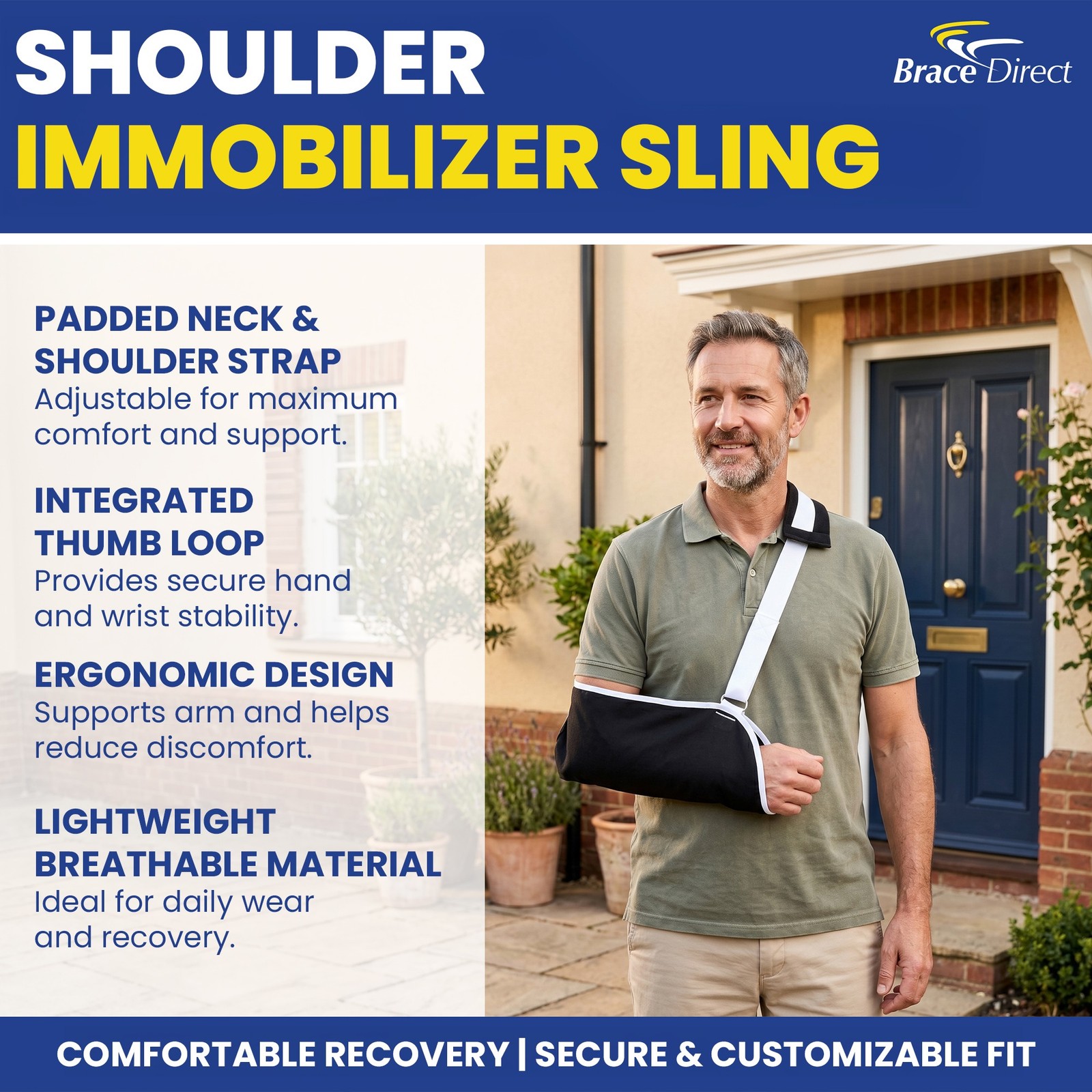 Ossur Padded Shoulder Immobilizer Sling Rotator Cuff L3670