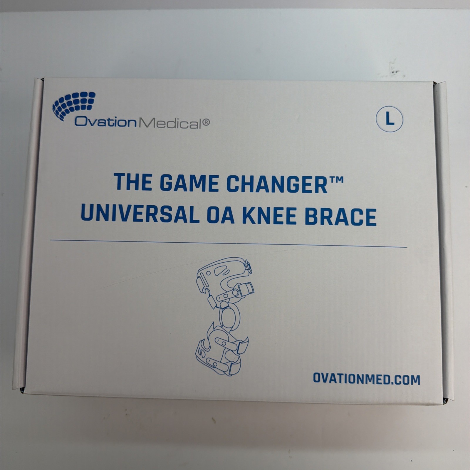 ovation medical game changer Universal Oa Knee Brace Open Box Left Side
