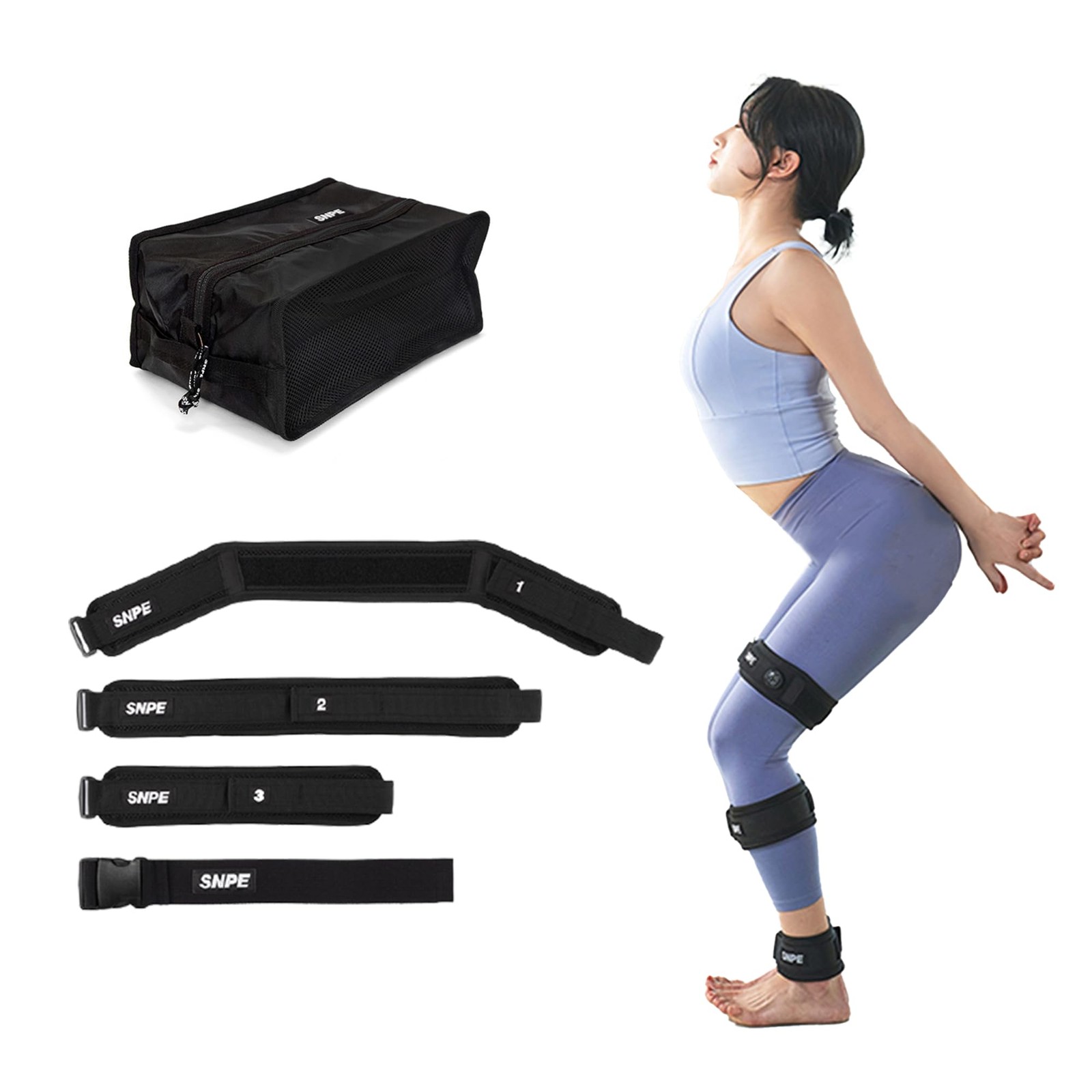 SNPE Leg Belts (M) Posture Corrector for Bowed Legs Medium (Pack of 1), Black