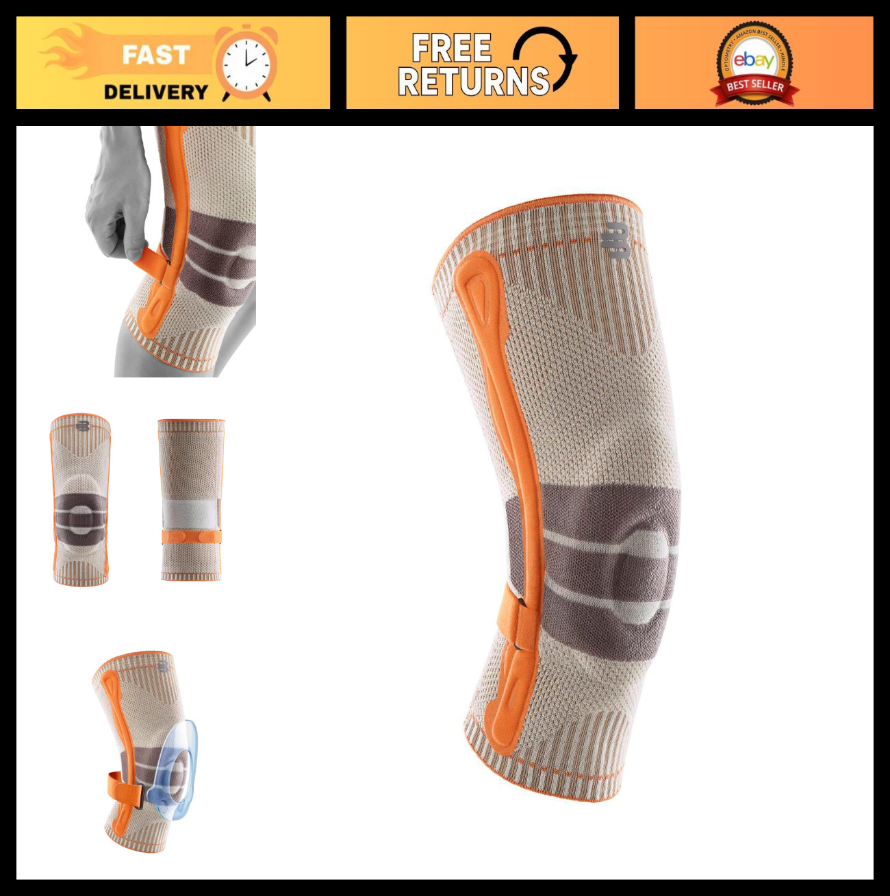 Unisex Outdoor Knee Support Brace for Hiking, Walking & Running – XL Sandstone-O